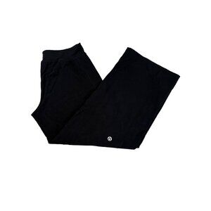 Lululemon Athletica Black Cotton Lycra Womens Wide-Leg Pants L Retired